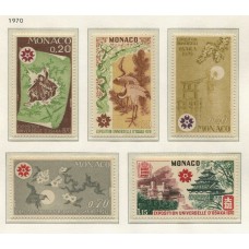 MONACO 1970 Yv. 822/6 SERIE COMPLETA DE ESTAMPILLAS MINT FLORES